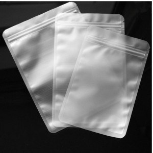 Resealable Flat Food Packing Pouch Zipper Matte Clear Zip Lock Plastic Bag