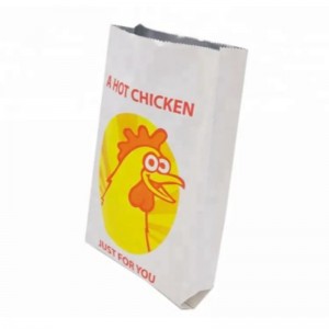 Reusable bags Hot Chicken Bread Food Pack Printed Aluminum Foil Lined square bottom paper bag