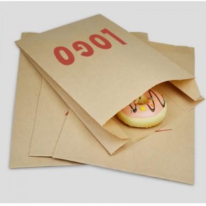 Kraft Paper Sandwich Style Bags custom Dry Wax Grease Resistant Bags croissant paper bag for Cookies Take Out