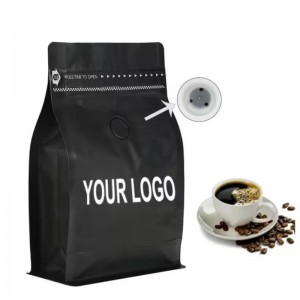 Environmentally friendly coffee bags with valve and zipper coffee packaging bags