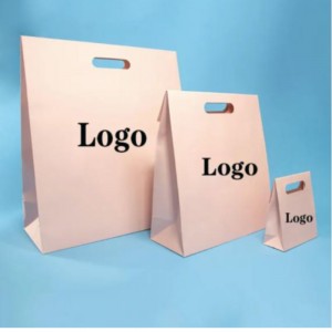 Reusable Die Cut Handle Spot UV Custom Logo Wedding birthday Gift Pink Clothing Packaging Colorful design paper Shopping bag