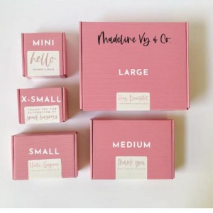 Custom logo pink color cosmetic corrugated packaging mailer box shipping box paper box