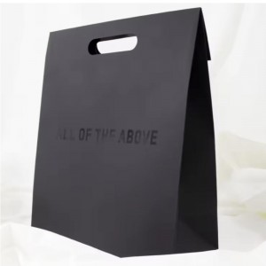 Luxury die-cut Handle black Clothing Shopping Packaging Paper Bag Jewelry Cosmetic Custom logo Wrapping design paper gift bags