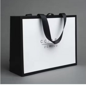Custom Luxury Clothing Retail Packing Bag White Gift Bag bolsas de papel Shopping Packaging Paper Bags With Handles For Clothes