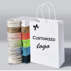 Customized Kraft Paper Bags With Your Own Personal Logo Shopping Gift Paper Bags