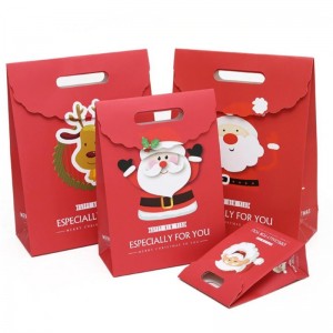 Custom Printing Gift Bags Christmas Cardboard Paper Bag Manufacturing Coated Luxury Holiday Shopping Packaging Bag